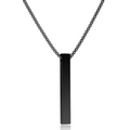 Black Bar Pendant Chain Necklace For Men