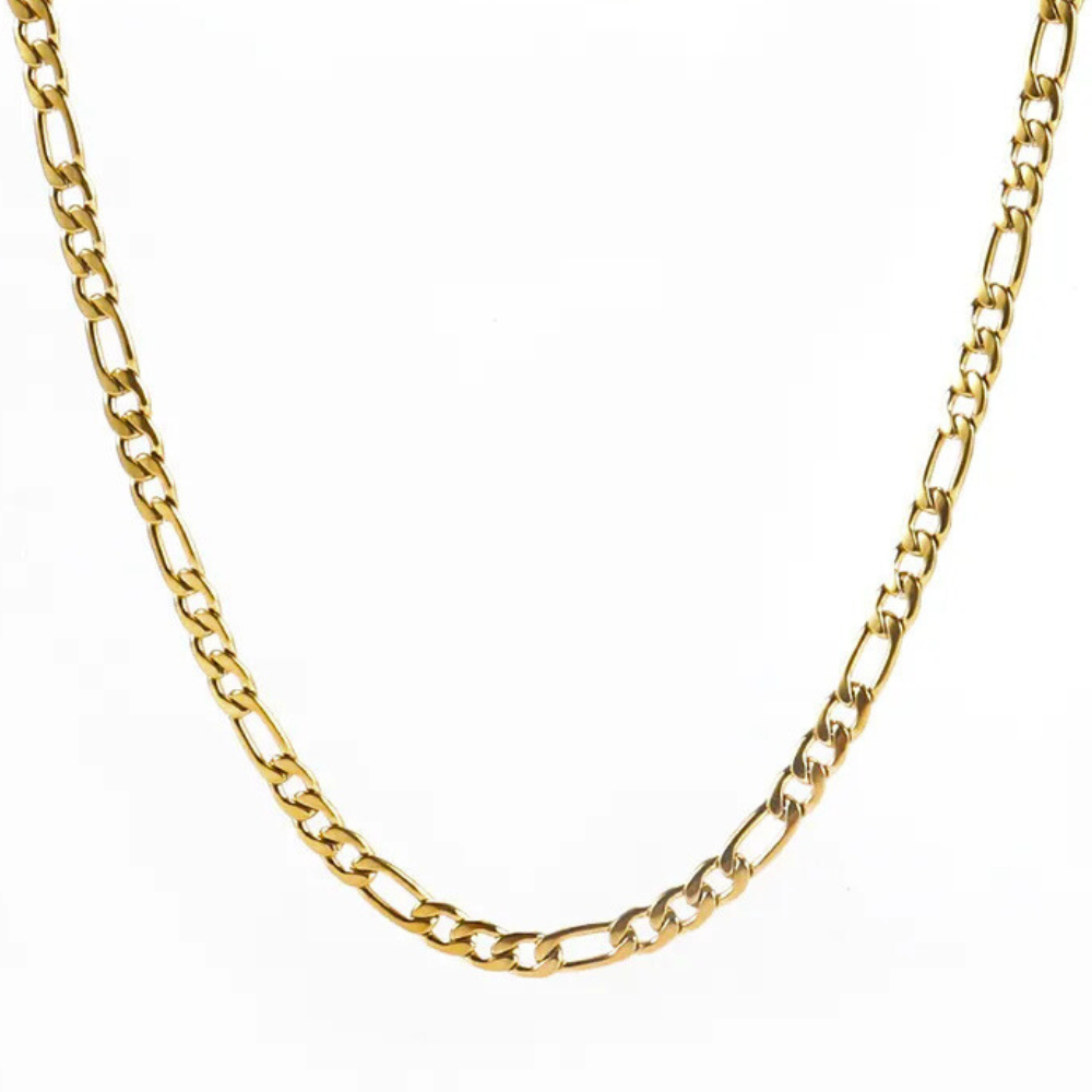 Classic Curb Link Gold Chain For Men ( 22 Inch )