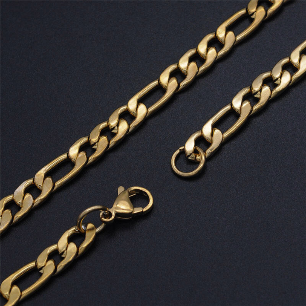 Classic Curb Link Gold Chain For Men ( 22 Inch )